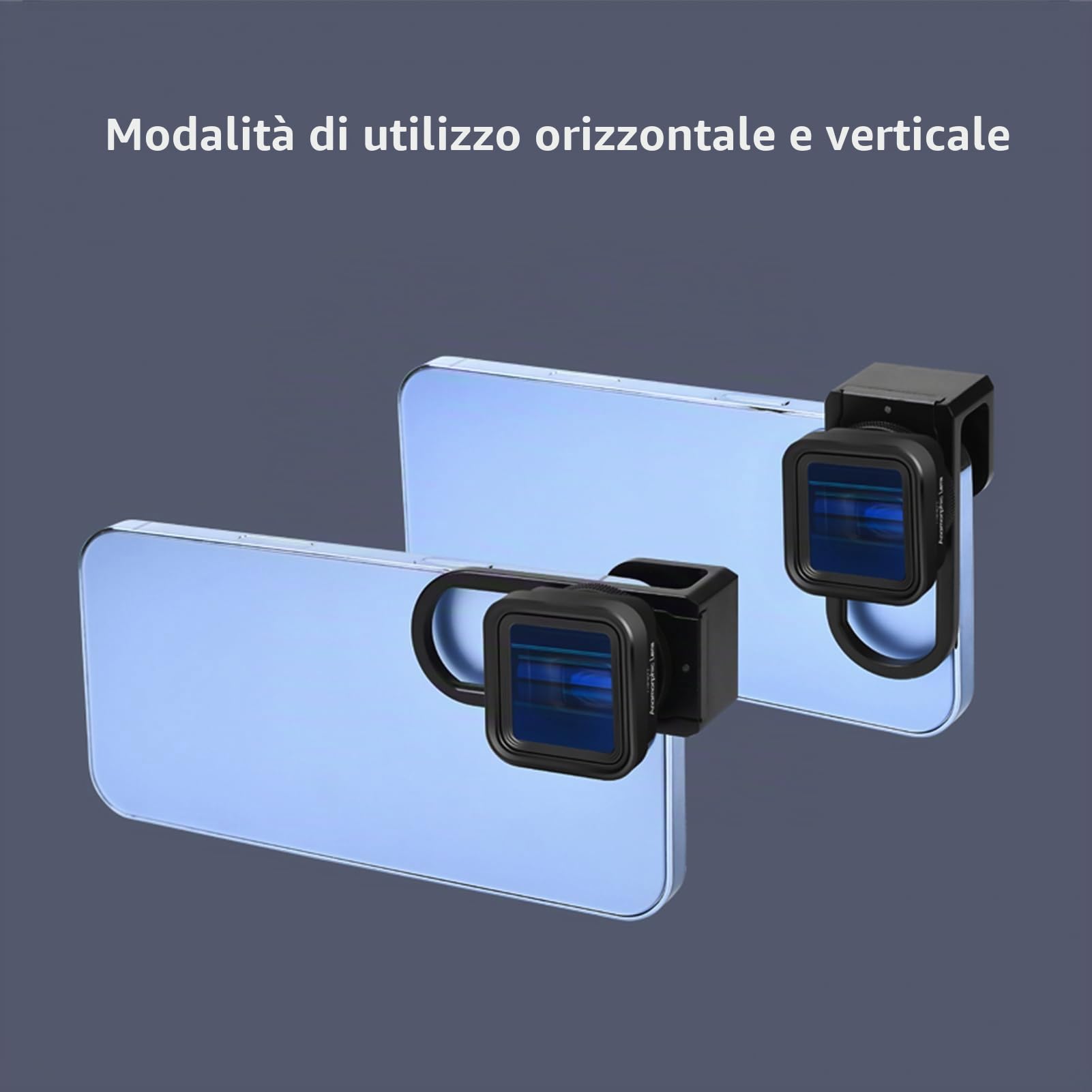 Andoer Obiettivo cinematografico anamorfotico per smartphone, deformazione 1,55x, clip universali, borsa trasporto