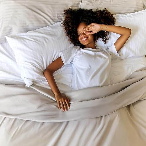 Miniatura 6 de Peru Pima Juego de sábanas de lujo, 100% algodón puro peruano, 800 hilos, satén de calidad de hotel, tamaño King, color blanco