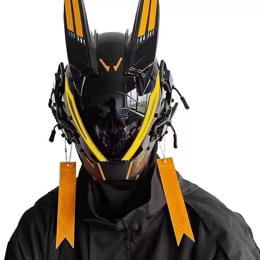 NULA Masque complet LED de cosplay pour homme, casque cyberpunk, techwear futuriste, masque cool pour Halloween, fêtes DJ et festivals de musique, rouge