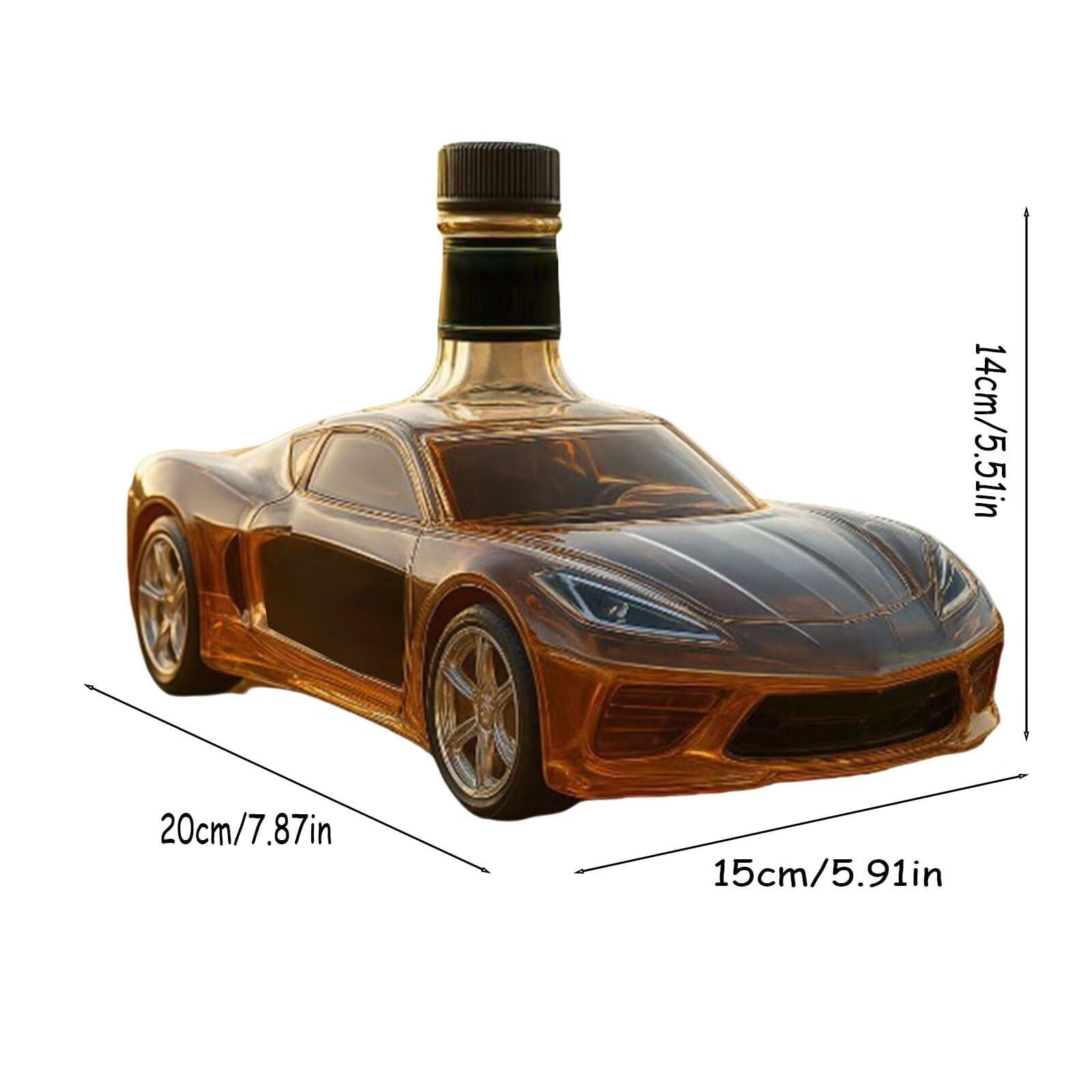 300ML Decantador Whisky Arte Escultura - Botella De Vino Novedosa En Forma De Coche Deportivo 3D, Decantador De Whisky De Cristal Con Tema De Coche, Regalo De Decoración Artística Para Bar(A)