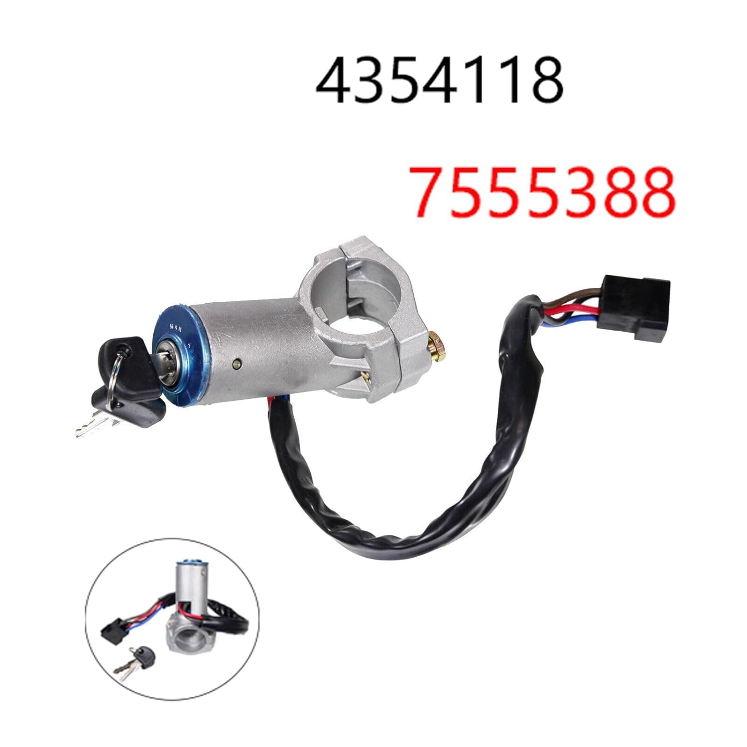 4479518 - Interruttore di accensione cilindrico, con 2 chiavi, serratura di accensione, per Fiat Ducato 280 290 A112 127 128 7555388 4354118