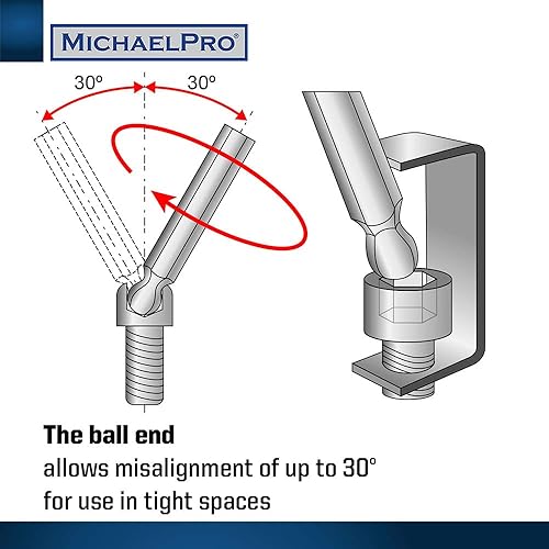 Miniatura 4 de MichaelPro Juego de llaves Allen de extremo de bola con mango en T de 8 piezas, juego de llaves hexagonales con práctico soporte de almacenamiento