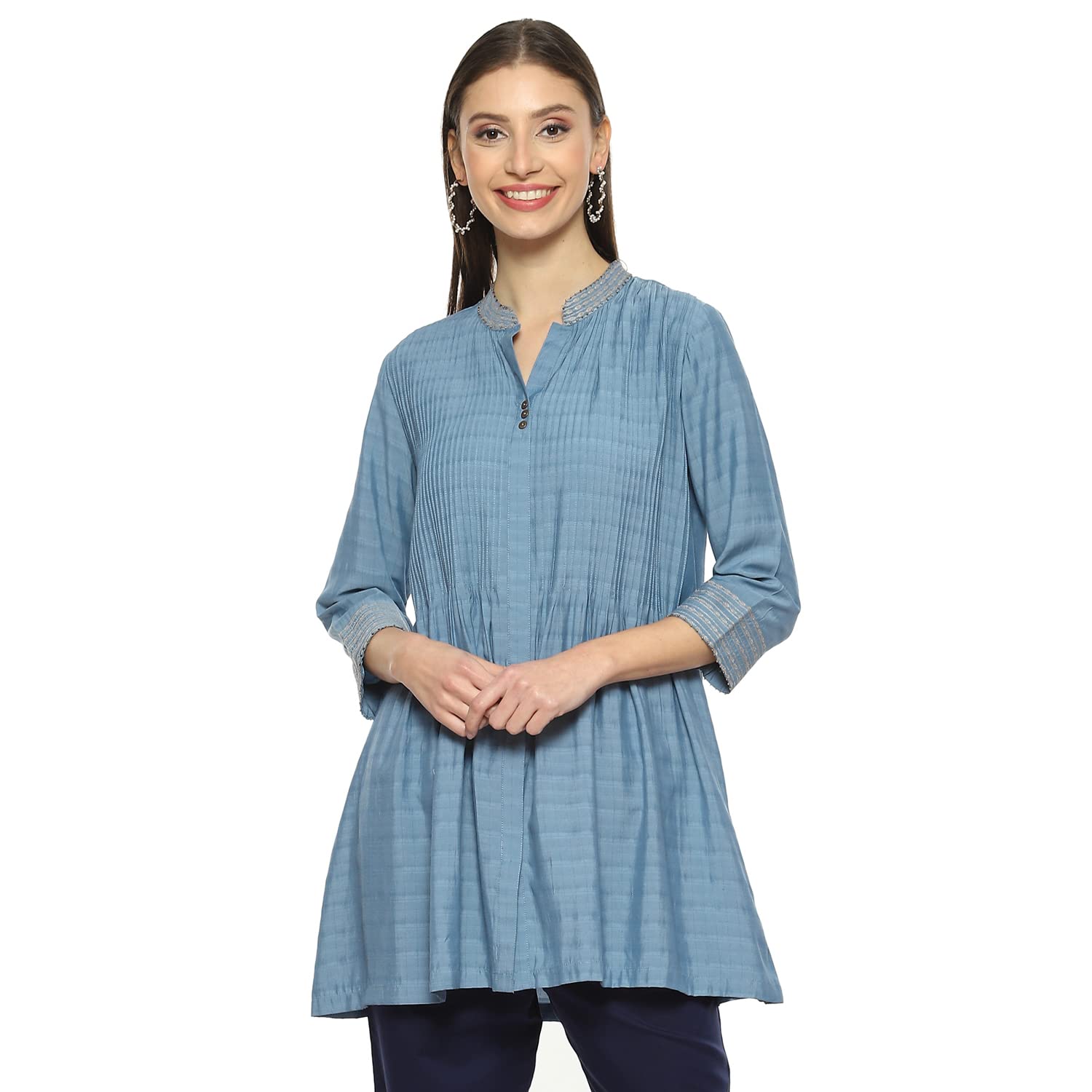 BIBA Women Yarndyed A Line Kurti