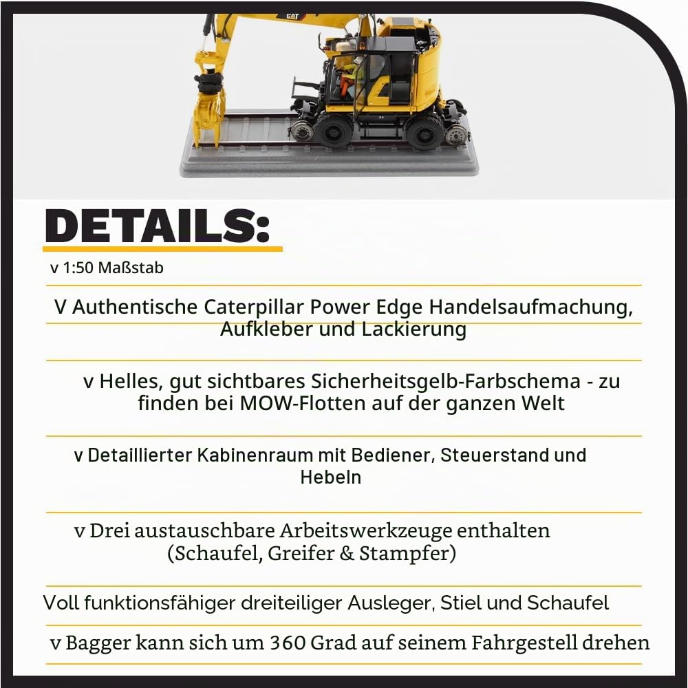 Diecast Masters Caterpillar Zweiwegebagger M323F Rail 1:50