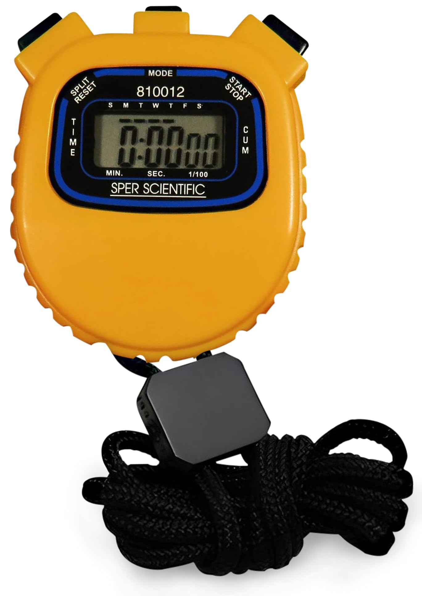 Sper Scientific Water Resistant Stopwatch 810012 - Digital Timer with Split Interval Function, 12/24 Hour Alarm Clock & Calendar for Sports, Labs,