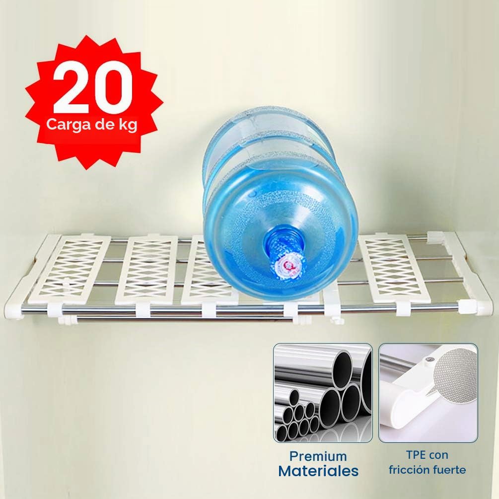 BAOYOUNI ampliable armario Rack de almacenamiento de estantería ajustable separador organizador Divider Holder Ropa Percha Barra para armario de cocina armario baño estantería compartimento, 55-90cm