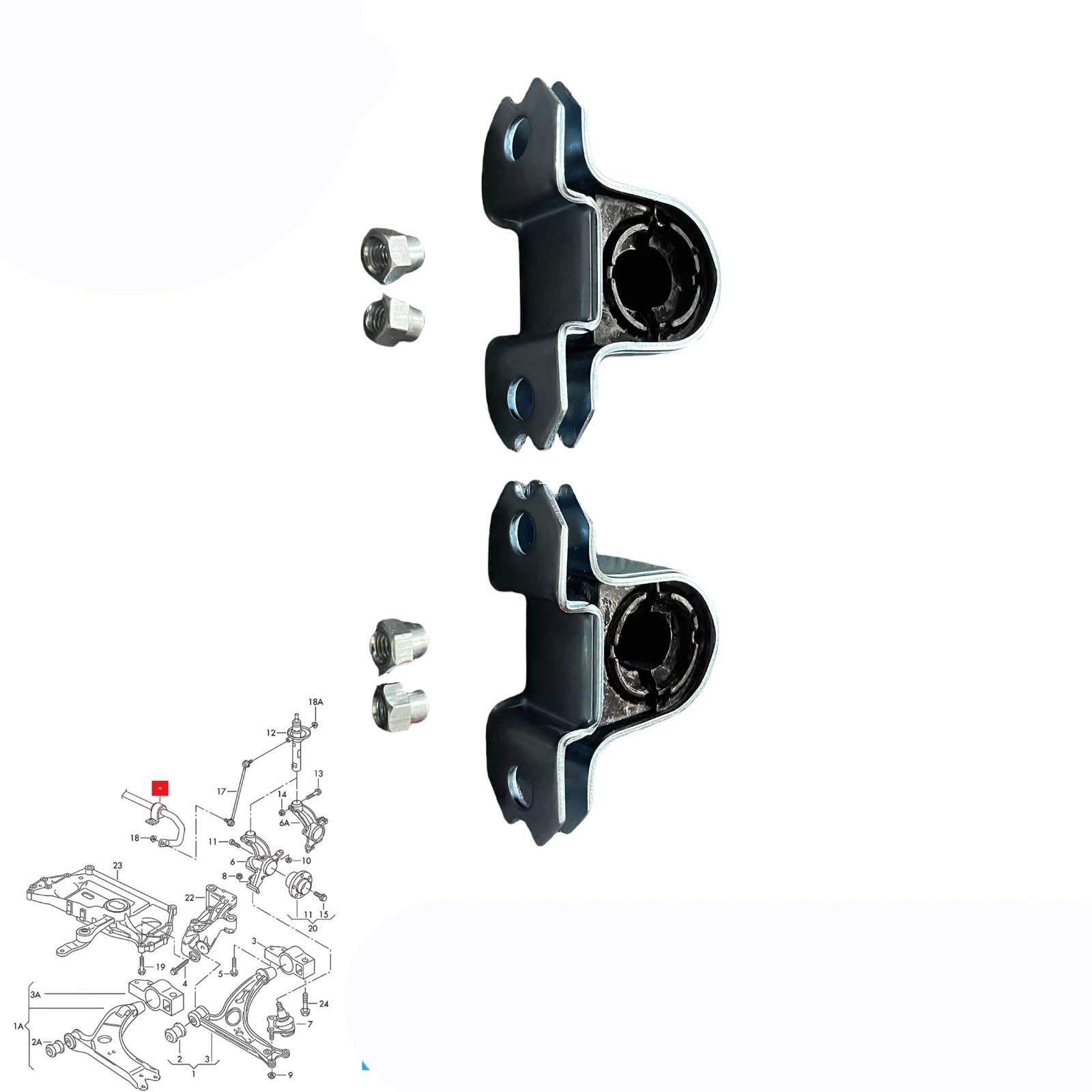 Stabilisatorbuchse Kompatibel Mit Skoda Für Yeti 5l 2009-2017, Auto-Vorderradaufhängung, Stabilisator, Stabilisatorbuchse, Geeignet 1K0411303AM 1K0411314B