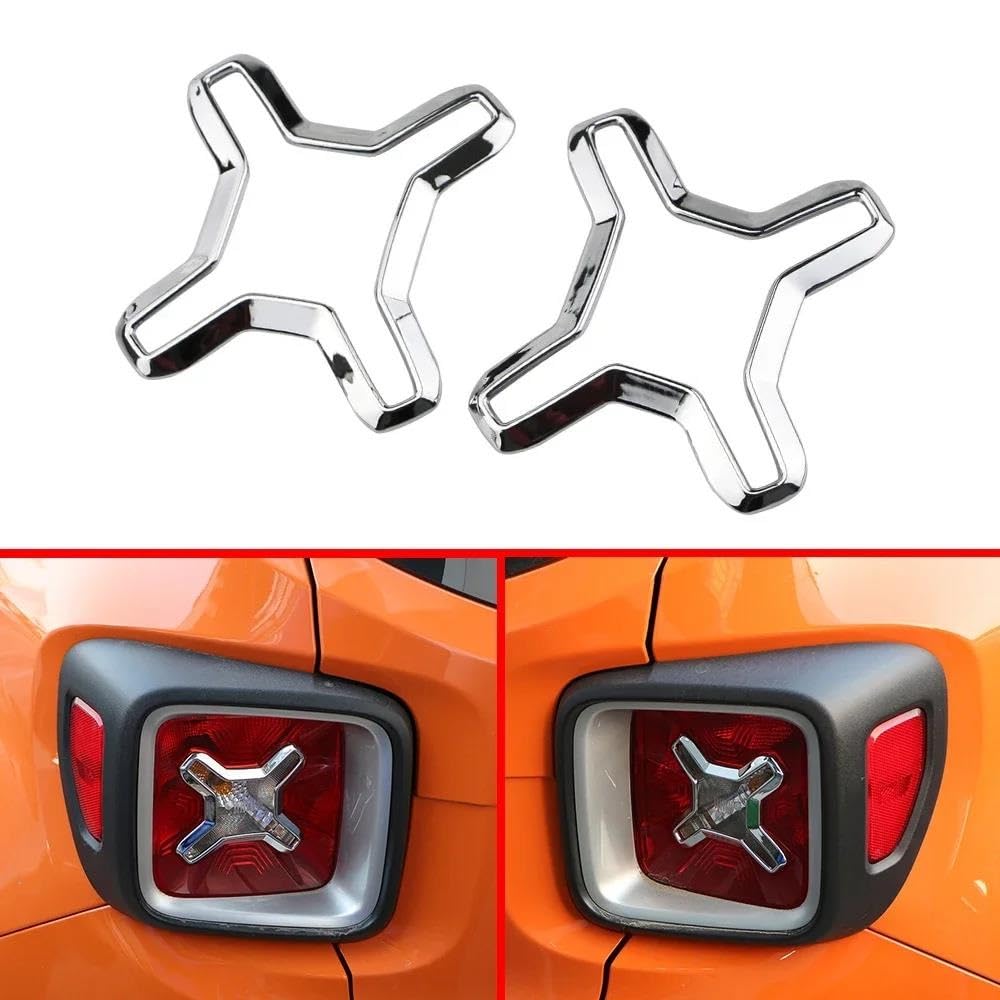 Modanature fari posteriori 2 Pezzi ABS Cromato Copri Fanale Posteriore Auto Adesivo Decorativo Per Jeep Per Renegade 2014-2022 Accessori Esterni Trim lampada Cappe