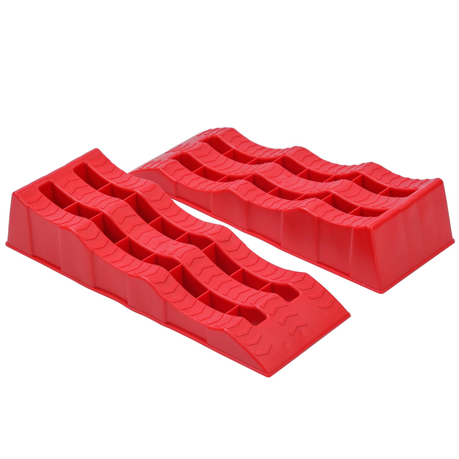 KATSU Lot de 2 rampes de nivellement pour Caravane, capacité de 4 tonnes, Robustes, en Plastique, 3 étapes, pour Camping-Car, Camping-Car, véhicules, rampes de Bordure, Blocs de Roues, niveleurs
