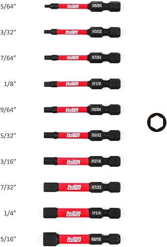 Miniatura 7 de Juego de brocas de impacto con clip, 10 piezas, 2 Phillips, 2 pulgadas de longitud, resistencia industrial, vástago hexagonal de 14 pulgadas
