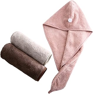 COLLBATH 3 Pçs Touca De Banho De Cabelo Microfibra Toalha De Secagem Rápida Toalha De Microfibra Para Cabelo Toalha De Cabelo Microfibra Touca De Secagem De Cabelo Acessórios Para O Cabelo