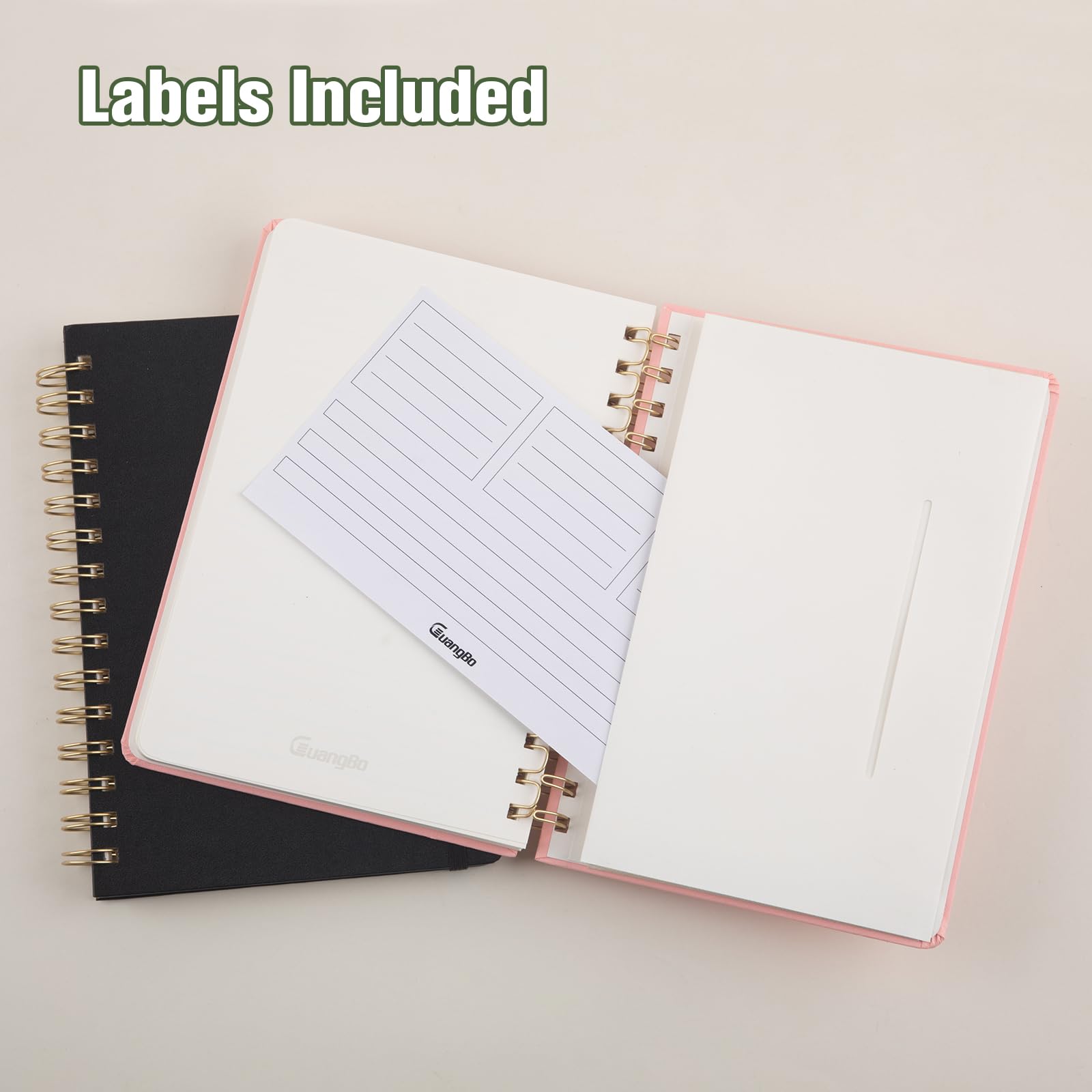 Lined Spiral Journal Notebook for Work with 160 Pages, 5.6" x 8" Hardcover Notebooks Journals Medium Size for Writing Women Men, Black