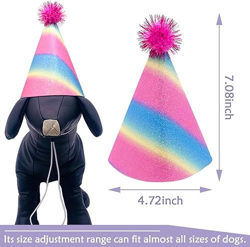 Miniatura 2 de JpGdn 6 piezas de sombrero de cumpleaños para perro, suministros de fiesta para niños medianos y grandes, cachorros, gatos, gatitos, accesorios de