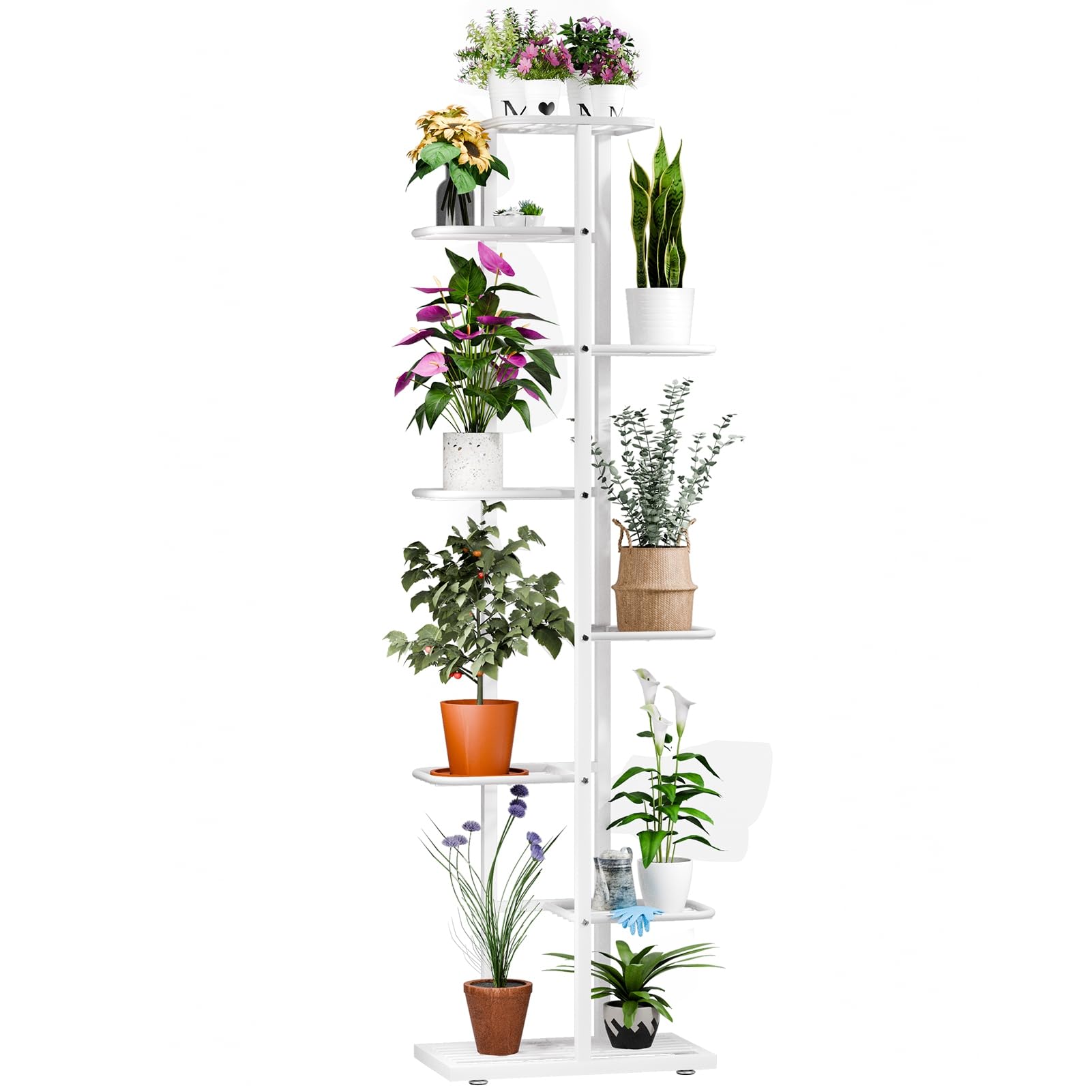 Calager Plant Stand,8 Tiers Plant Stand Indoor Outdoor,Metal Plant Stands Tall Plant Holders, Corner Plant Stand Rack Flower Stand Shelf for Balcony Garden Patio Living Room 8