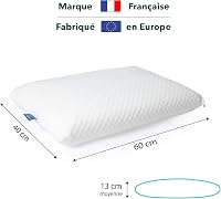 Pernă ortopedică din spumă cu memorie cu înveliș din bambus Lazy Bear Home, cu susținere moale, 60 x 40 cm, certificată Oeko-Tex, fabricată în Europa 2