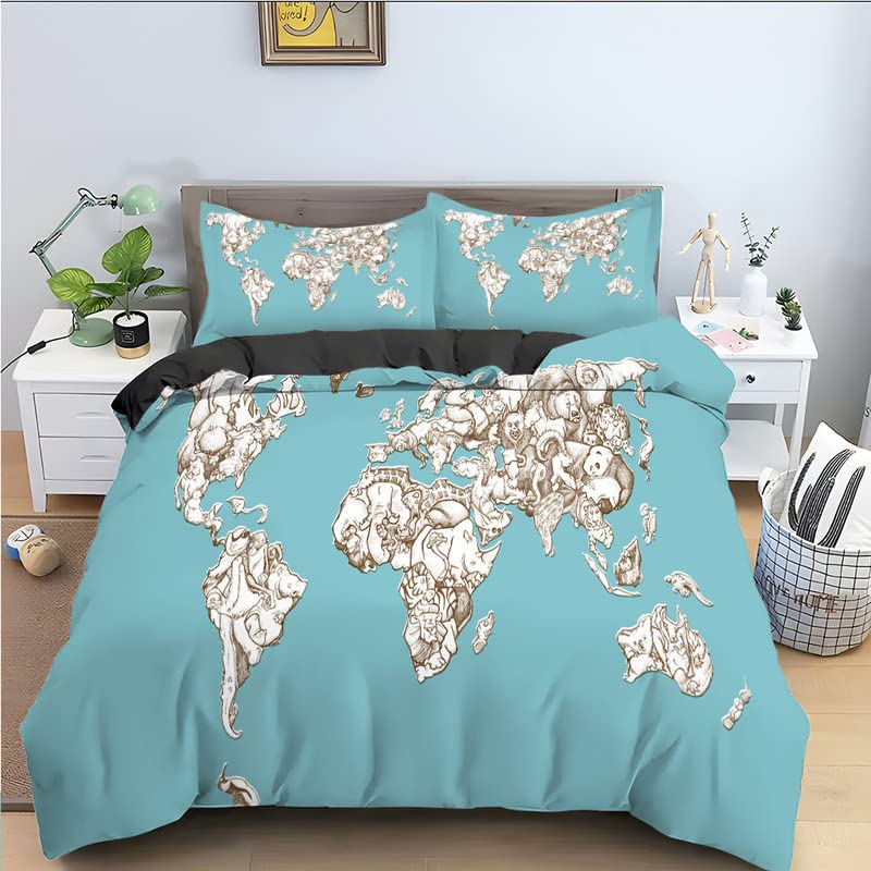Housse de couette 90x190 enfant bleu microfibre pour un lit infroissable et doux