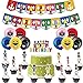 Power Rangers Compleanno Decorazione Forniture - simyron 24Pezzi Power Rangers Tema Bambini, Forniture Feste Birthday Banner Cake Topper Palloncino, per Decorazione Della Festa
