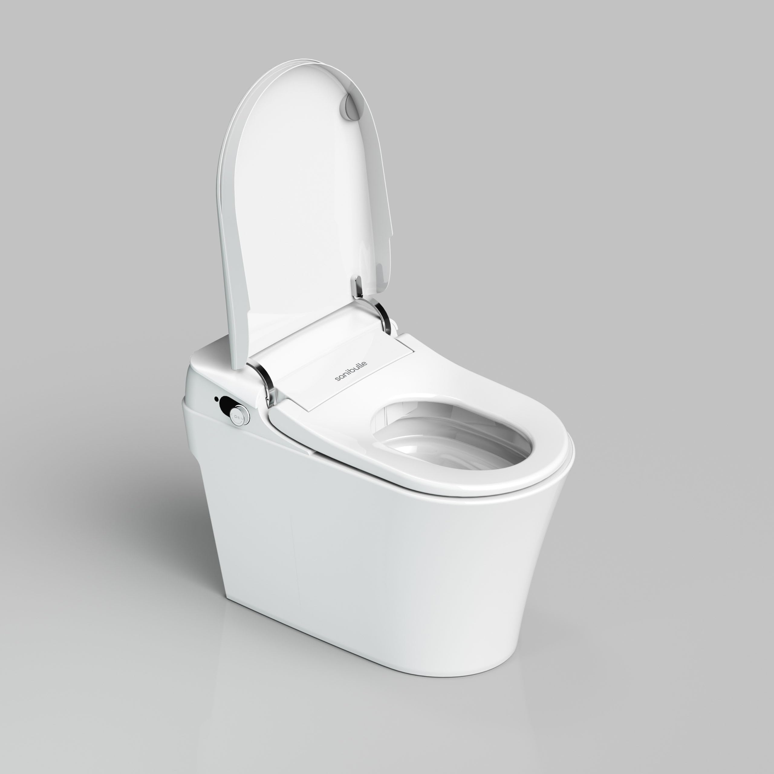 WC Japonais Intelligent au Sol EDEN par Sanibulle - Toilettes Lavantes et Séchantes - Ouverture Automatique Laser - Chasse Cyclonique - Garantie 3 Ans - Marque Française