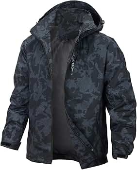 Chaos World Men's Rain Jacket With Hood Windbreaker