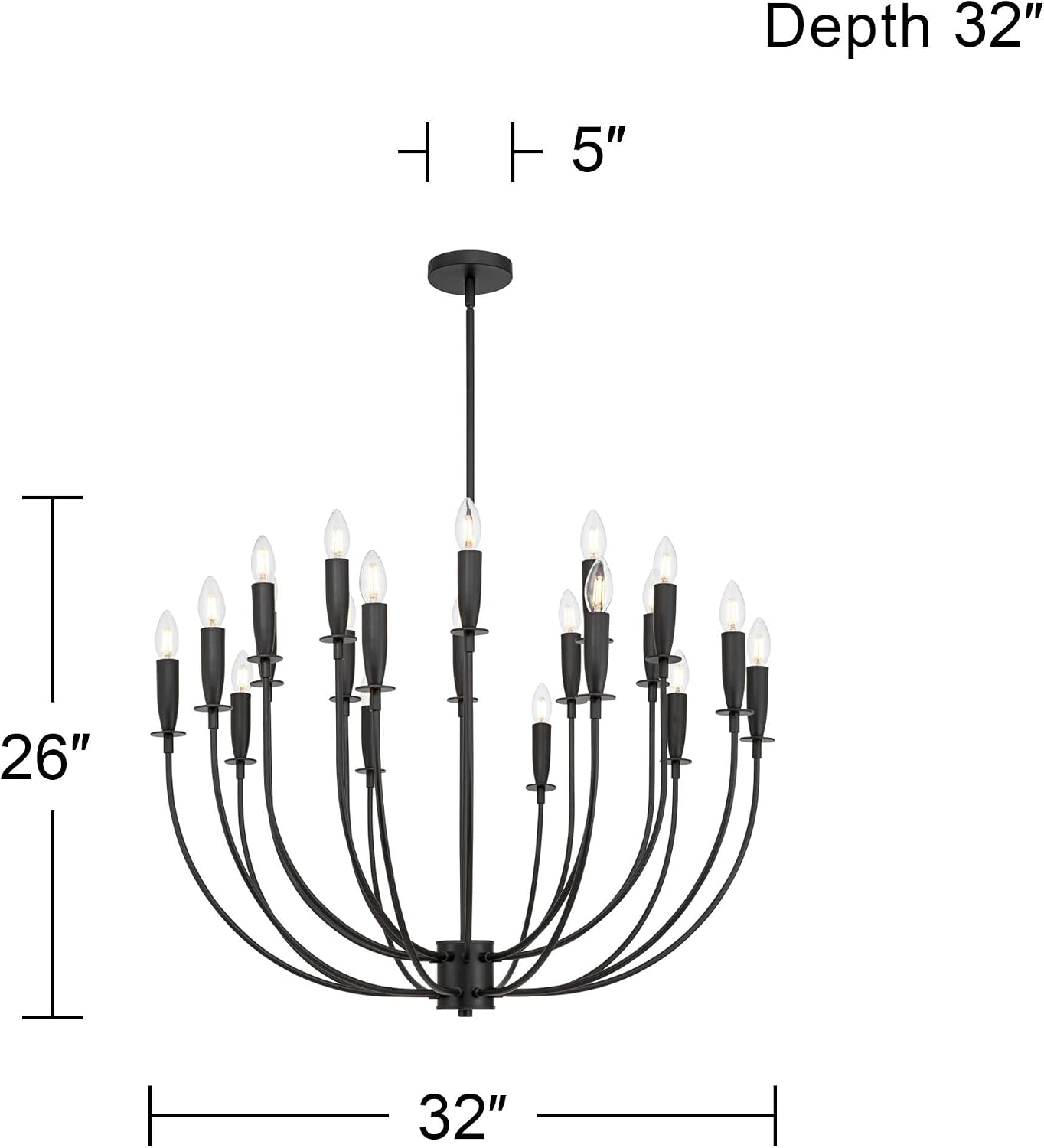 Possini Euro Design Possini Euro Lloyd 32" Wide Black 20-Light Modern Chandelier