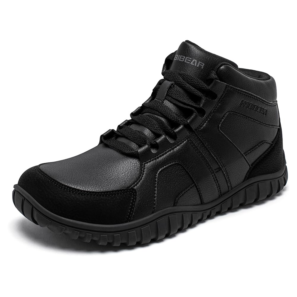 HOBIBEAR Mens Womens Barefoot Boots Wide Toe Warm Waterproof Winter Outdoor Boots