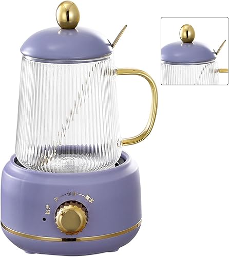 Fdit Hervidor eléctrico de 15.2 fl oz, taza de estofado eléctrico de calor uniforme para oficina para té (15.2 fl oz)
