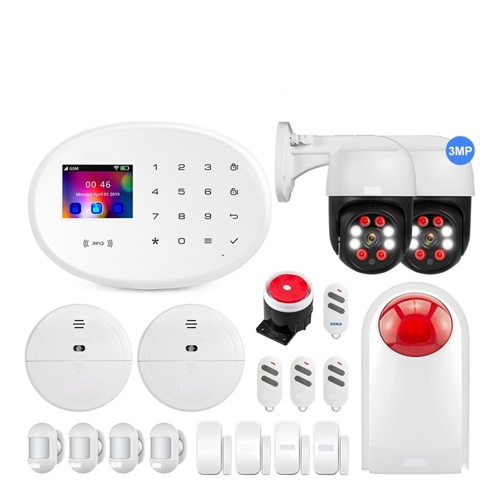 W204 4G WiFi GSM Tuya APP Protection De Sécurité À Domicile Intelligente 8 Langues Paquet D'alarme Antivol Alarme Centrale 2.4 Pouces