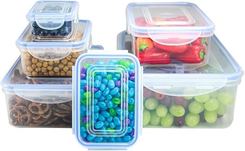 Miniatura 2 de Nicole Home Collection Recipientes de plástico para almacenamiento de alimentos con tapas de bloqueo, a prueba de fugas, herméticos, anidados, juego