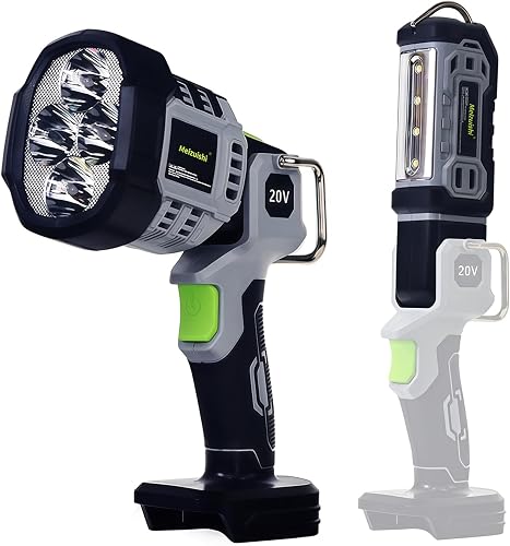 Meizuishi 20W Cordless LED Work Light, Switchable Spotlight and Floodlight for 2