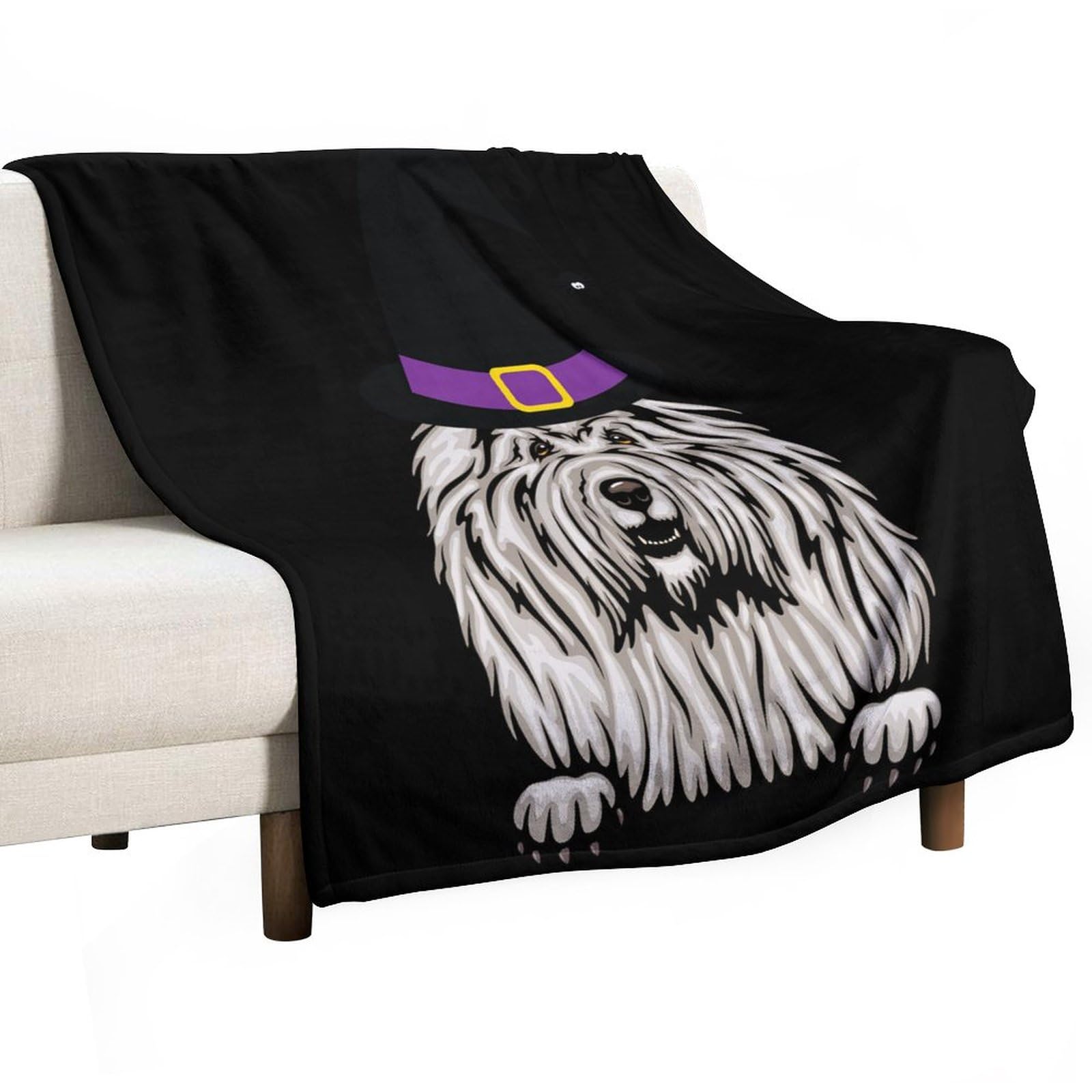 Couverture lit Halloween Komondor flanelle contre le froid nocturne des ados