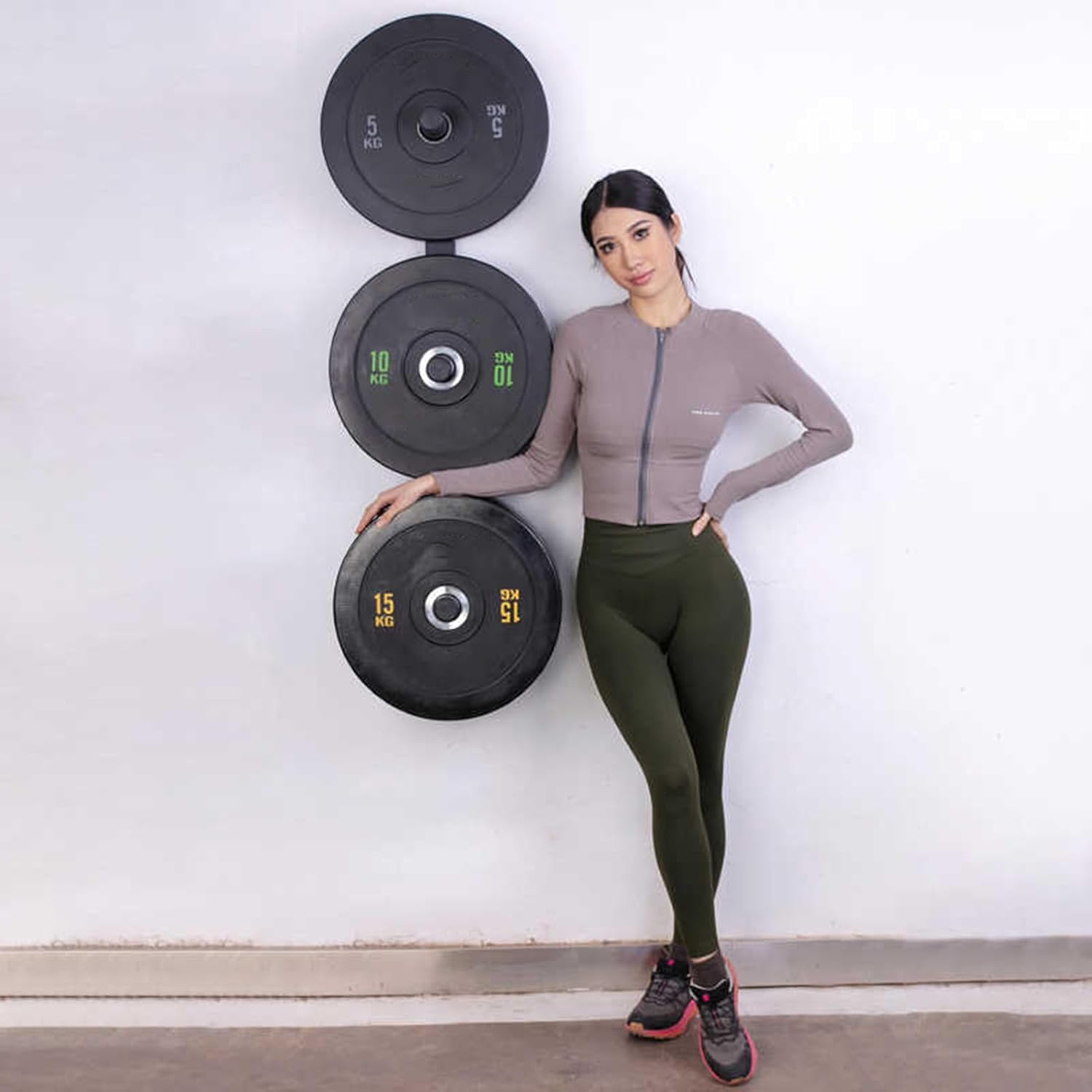 Wall Mounted Weight Plate Holder, Heavy Duty Steel Weight Storage Rack for 1Inch and 2-Inch Weight Plates, Home Gym Organizer