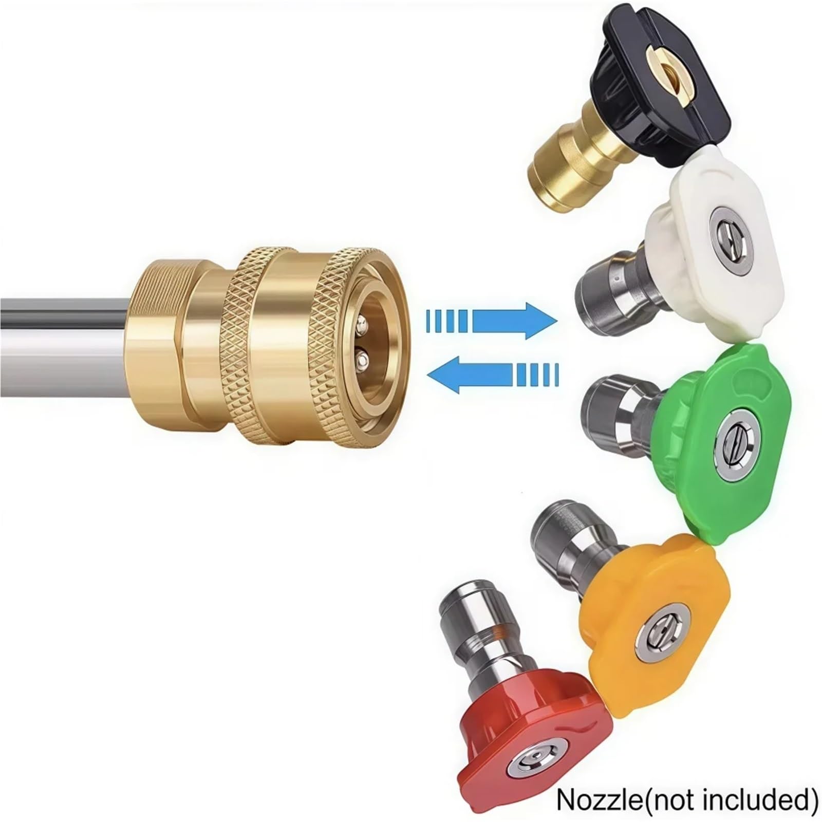 Lance de Nettoyage Allongée Rallonge de tuyau d'arrosage for nettoyeur haute pression, 10 à 50 cm, 1/4", connexion rapide, buse nettoyage eau(40cm,Color 2)