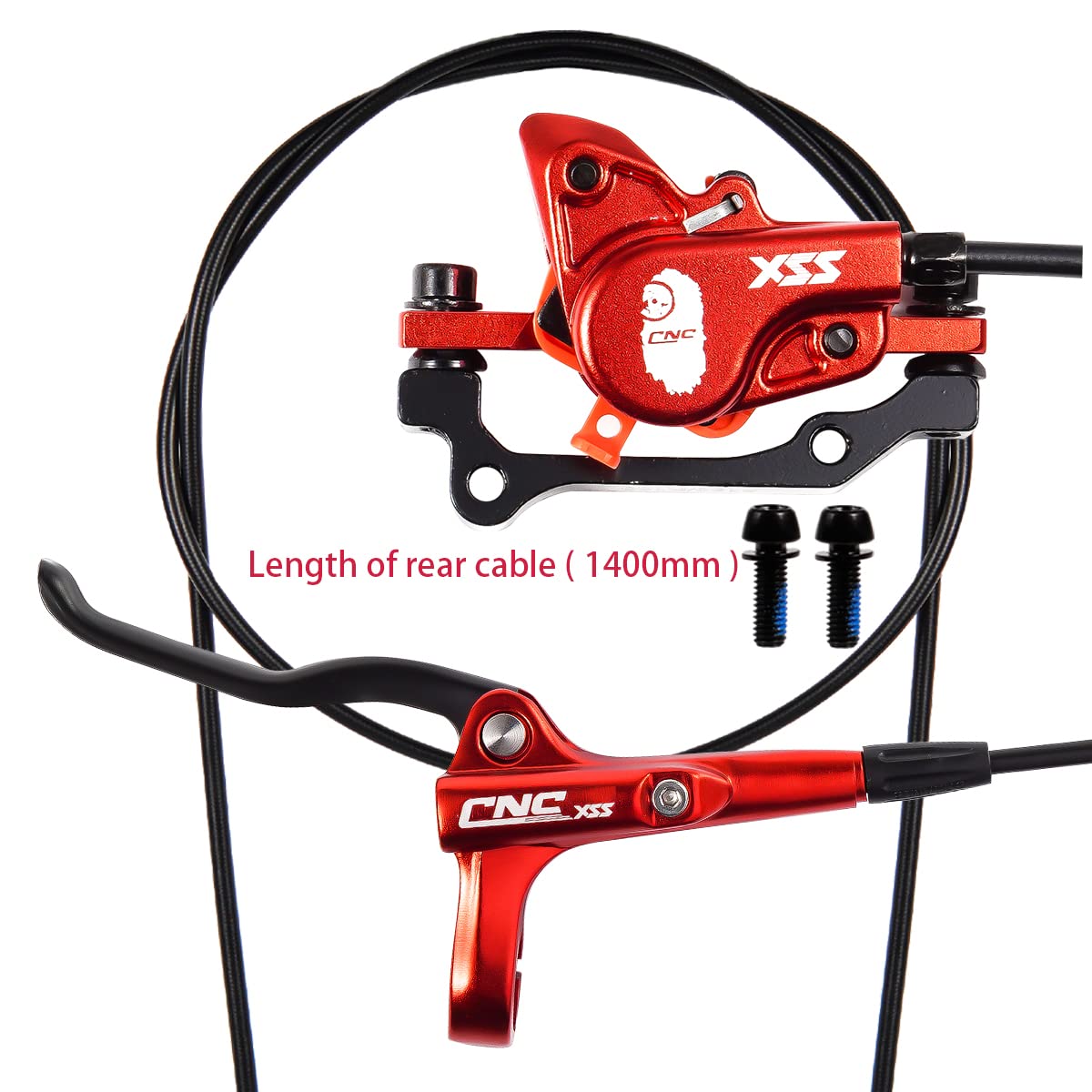CNC Freni A Disco Idraulici MTB,Freni Idrolici MTB Set?Freno a Disco  Anteriore e Posteriore Idraulici Bicicletta??Nero/Rosso? : Amazon.it: Sport  e tempo libero