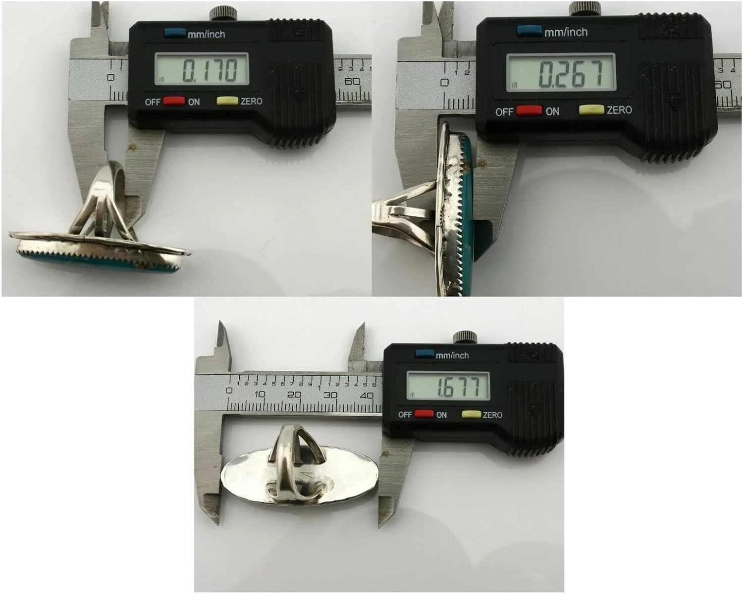 Miniatura 6 de Anillo Navajo 0925 plata azul suroeste turquesa artista firmado USA C80s Plata de ley turquesa