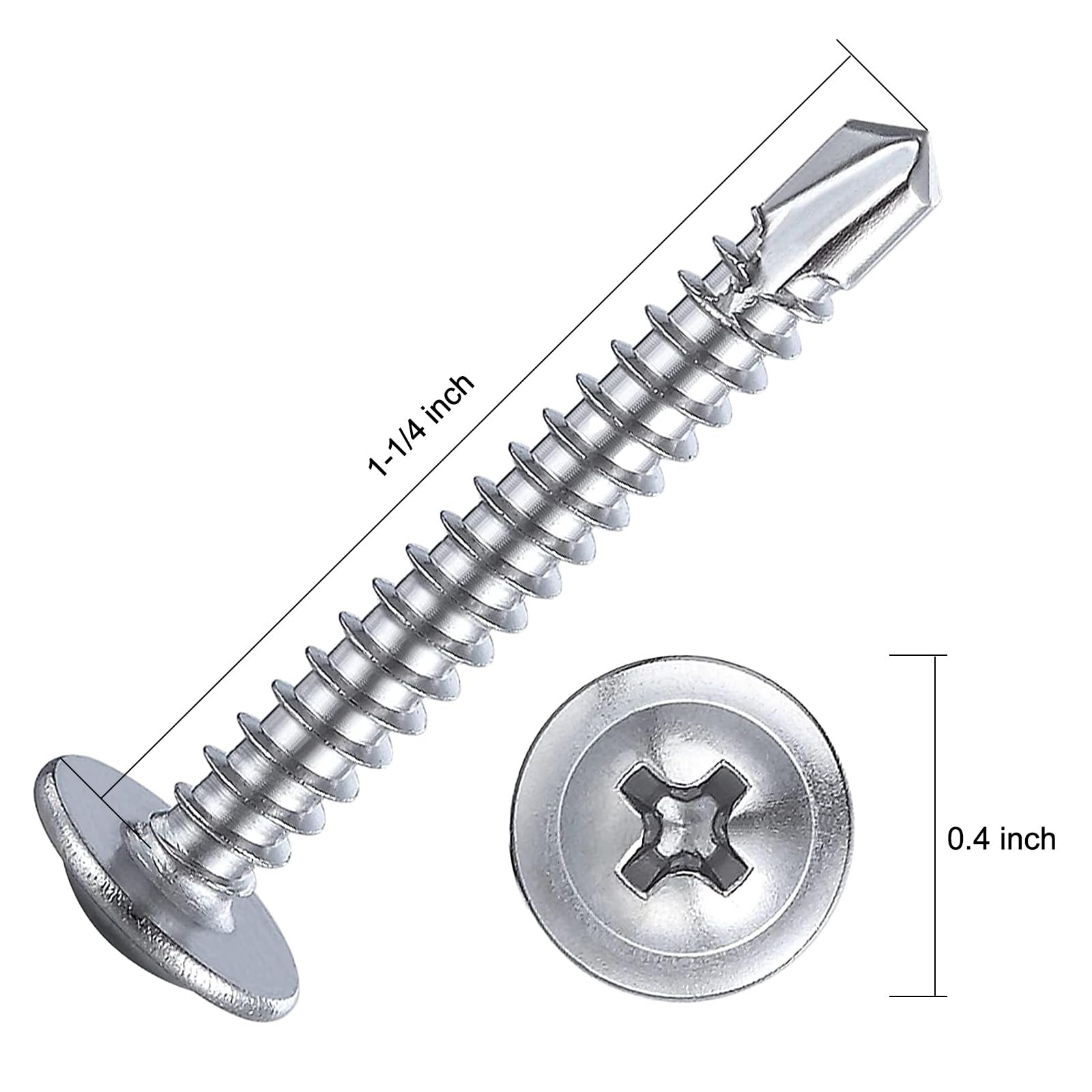 410 Stainless Steel Sheet Metal Screws - 200 Pack -2 410 Stainless Steel Sheet Metal Screws - 200 Pack -2