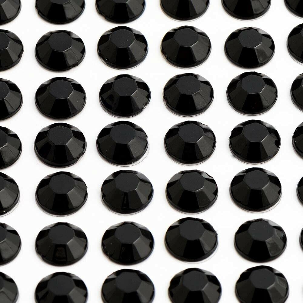 EliteKoopers 10mm Black Self Adhesive Stick On Diamante Gem Stickers For Art Craft (50 Pcs)