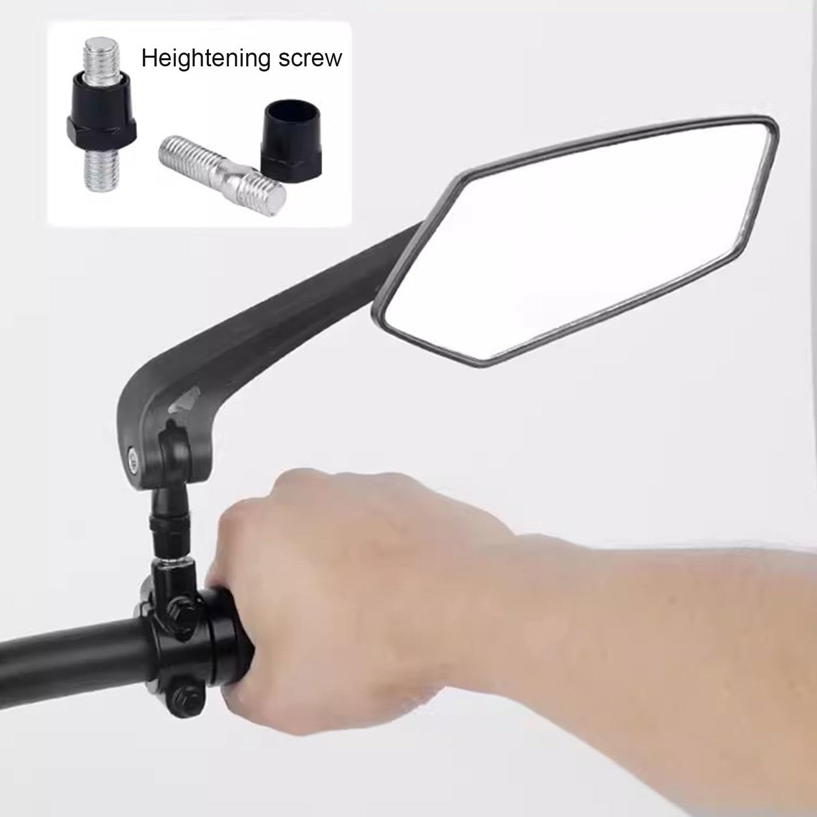Fahrradspiegel 1 Paar, HD-Weitwinkel-Lenker-Rückspiegel um 360° Drehbarer Seitenspiegel aus Sicherheitsglas Fahrrad-Lenkerspiegel für Mountainbike, E-Bike, Roller, Snowbike,