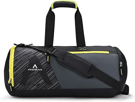 Aristocrat Beast 48cm Gym Duffle Bag for Men and Women with Multiple Pockets and Separate Shoe Compartment for Travel, Sports and Workouts (Black)