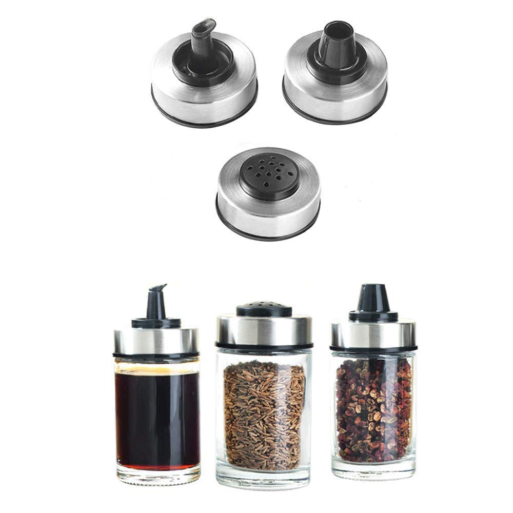 6 Stück Oliven öl Spender Und Essig Flaschen Mit Halter, Glas Gewürzset Mit Drehbarem Halter Salz- & Pfefferstreuer Organizer Für Küche, Soße, Gewürz