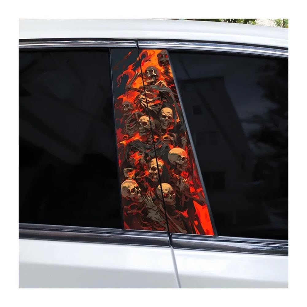 Bertdcx H Skull Poker Stickers Car Door Pillar Diy Car Design Cover Scratches Auto Parts(H)