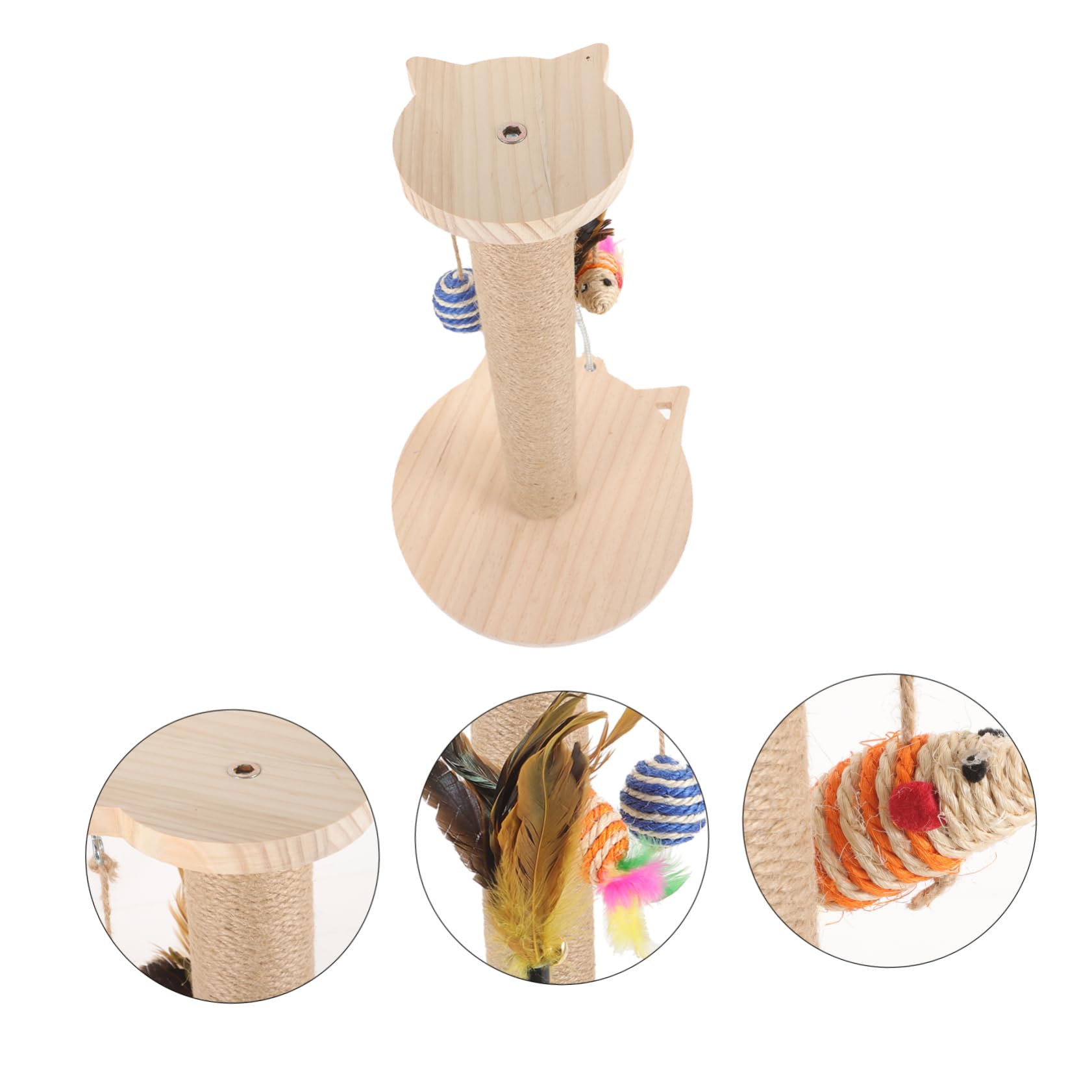 BESPORTBLE Rascador para Gatos De Sisal Natural Hecho De Seguro con Juguete para Rascar como Rascador De Suelo para Gatitos