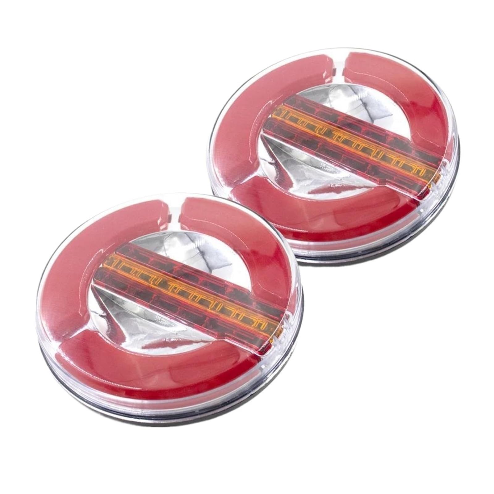 Luz Matrícula 2 luces LED traseras redondas tipo hamburguesa 12 V y 24 V secuenciales dinámicas intermitentes para camión remolque y luz freno. Luz Indicadora Freno
