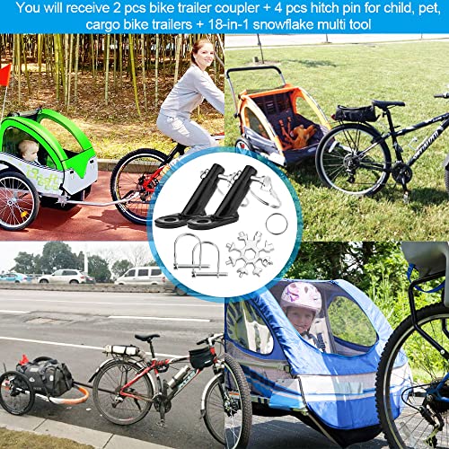 DIKEBAO 2 Stück Fahrradkupplung Anhänger Universal Fahrrad Anhängerkupplung Sattelstütze Kupplungen Fahrradanhänger für Kinderanhänger Hundeanhänger + 4 Sicherungsstift +1 multifunktionsschlüssel