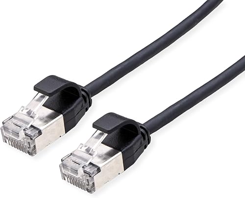 ROLINE U/FTP DataCenter Patchkabel Kat.6A (Class EA), LSOH, Slim, schwarz, 1 m