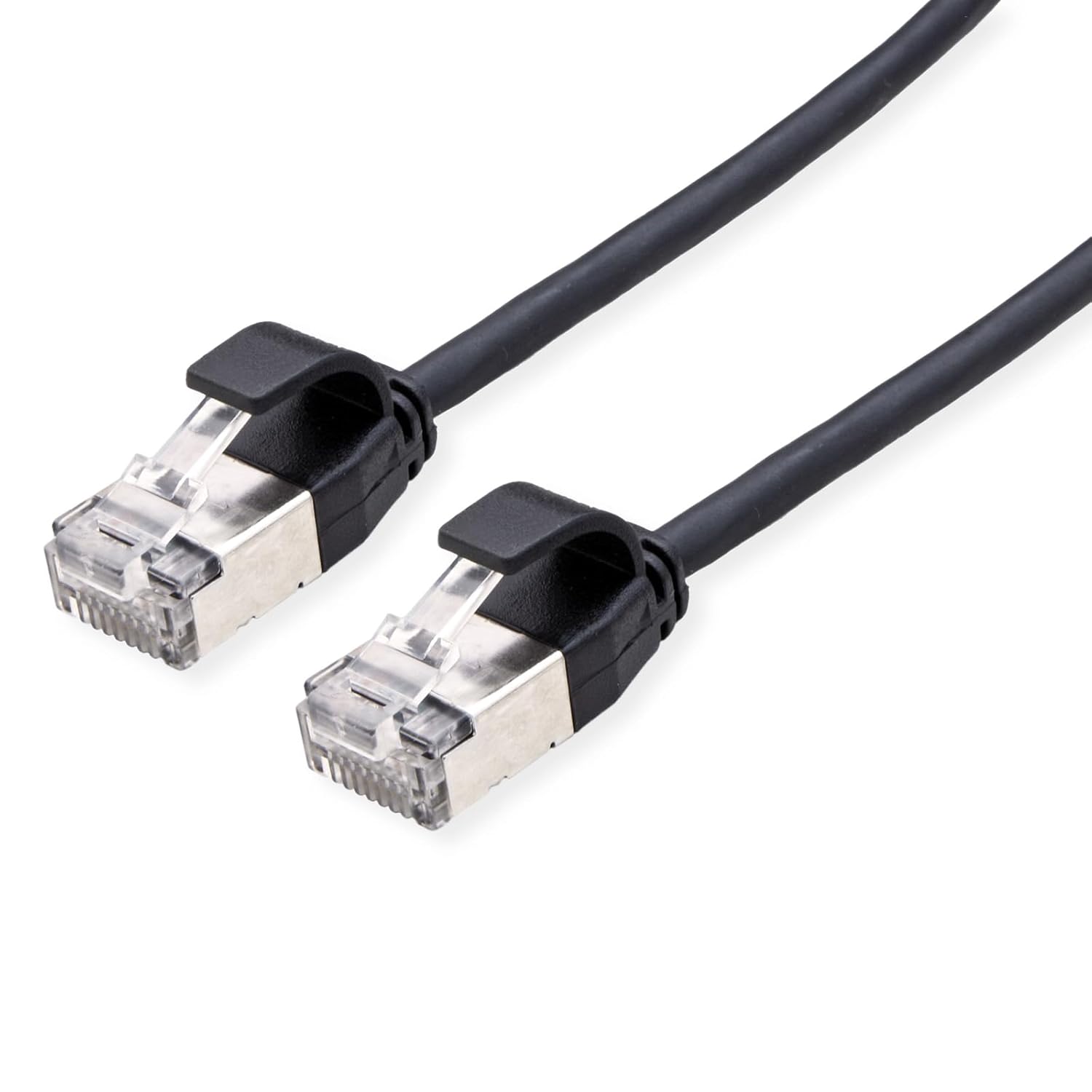 ROLINE U/FTP DataCenter Patch Cable Cat.6A (Class EA), LSOH, Slim, Black, 0.3 m