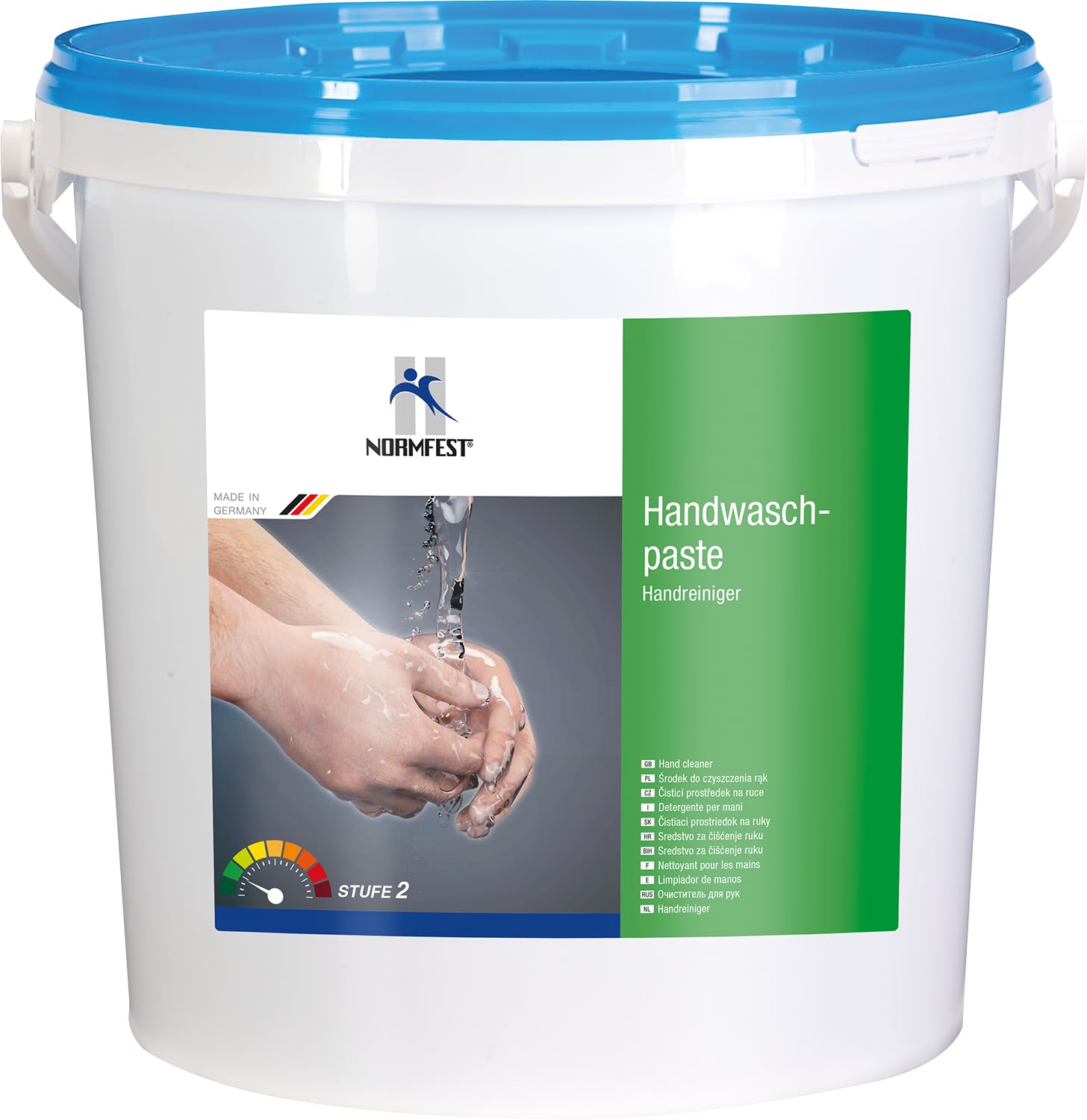 Normfest Handwaschpaste – Kraftvolle, hautschonende Handreinigung mit biologisch abbaubarem Holzmehl-Reibemittel – Lösemittelfrei, silikonfrei, rückfettend, pH-hautneutral – 10 Liter