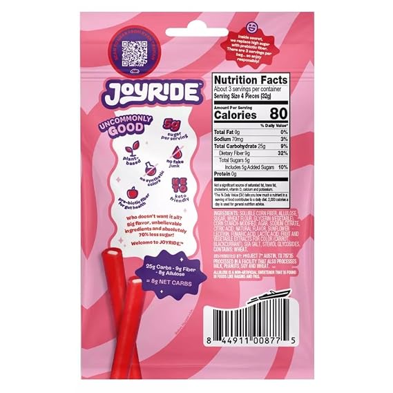 Joyride Ropes Cherry Brry Lw Sgr, 3.5 oz