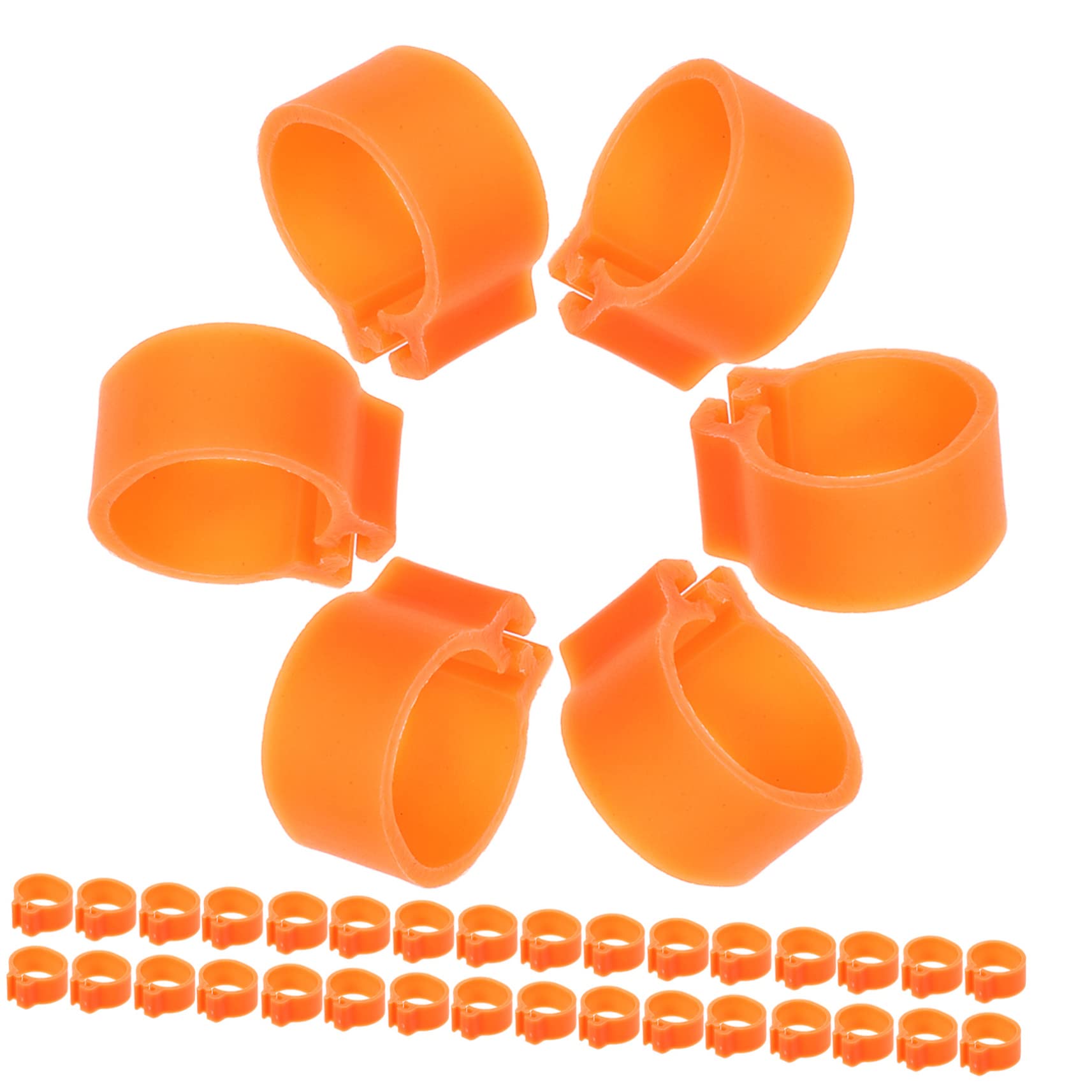 100 Anneaux De Pied Volaille Orange Numérotés 1-100 - Réglables Pour Pigeons Poulets Canards
