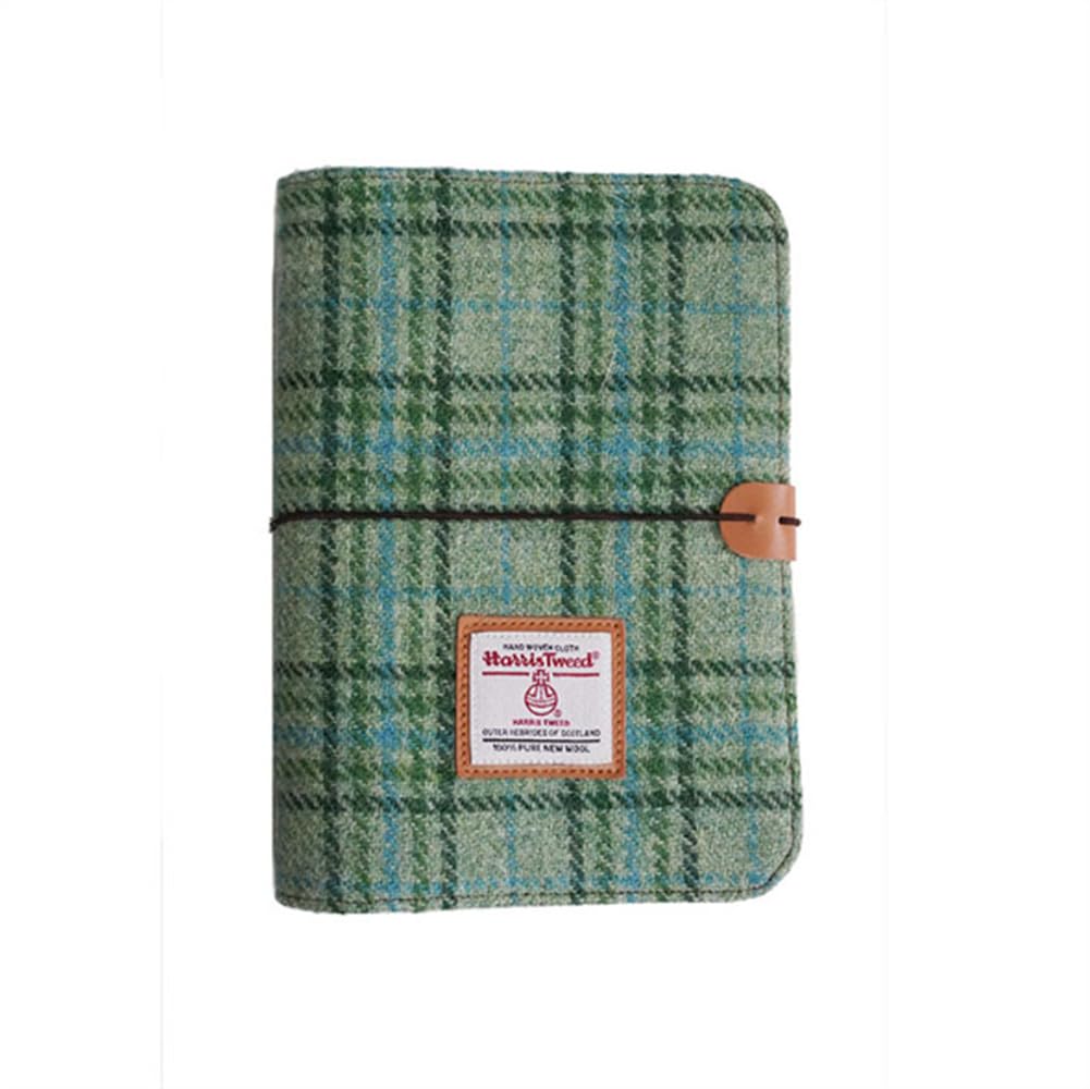 TAILORMAP Harris Tweed A5 Notebook Binder, Wool Fabric Refillable Binder, 6 Ring Planner with Refill Papers, Pen Loop A5 Notebook Journals for Writing (Mint Green) — image 1
