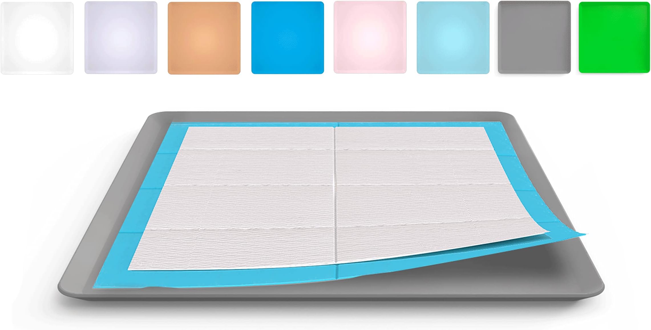 Skywin Dog Puppy Pad Holder Tray - 24 x 24 Inches Training Pads - Silicone, Dark Grey